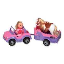 SIMBA Evi Love Jeep Met Paardentrailer -Kinderspeelgoed Korting 1122910