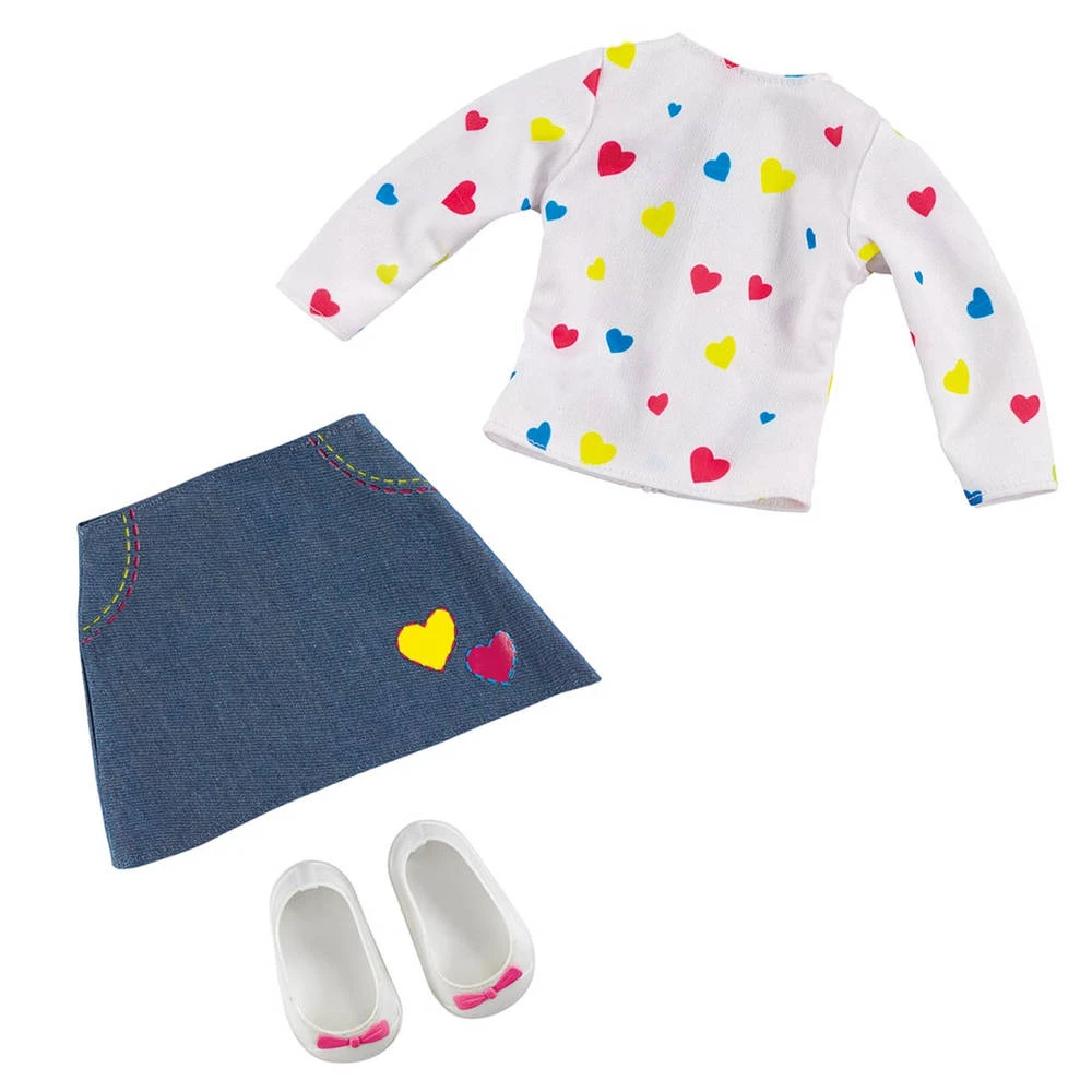 Poppenkleding Hartjes T-shirt En Rokje 7 Poppenkleding Hartjes T-shirt En Rokje - Afbeelding 5
