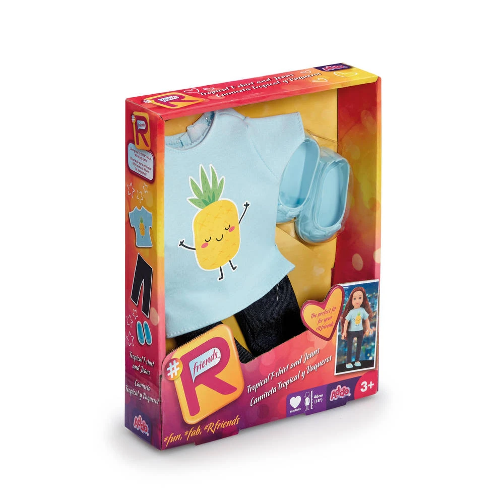 Poppenkleding Ananas T-shirt En Jeans 4 Poppenkleding Ananas T-shirt En Jeans - Afbeelding 2