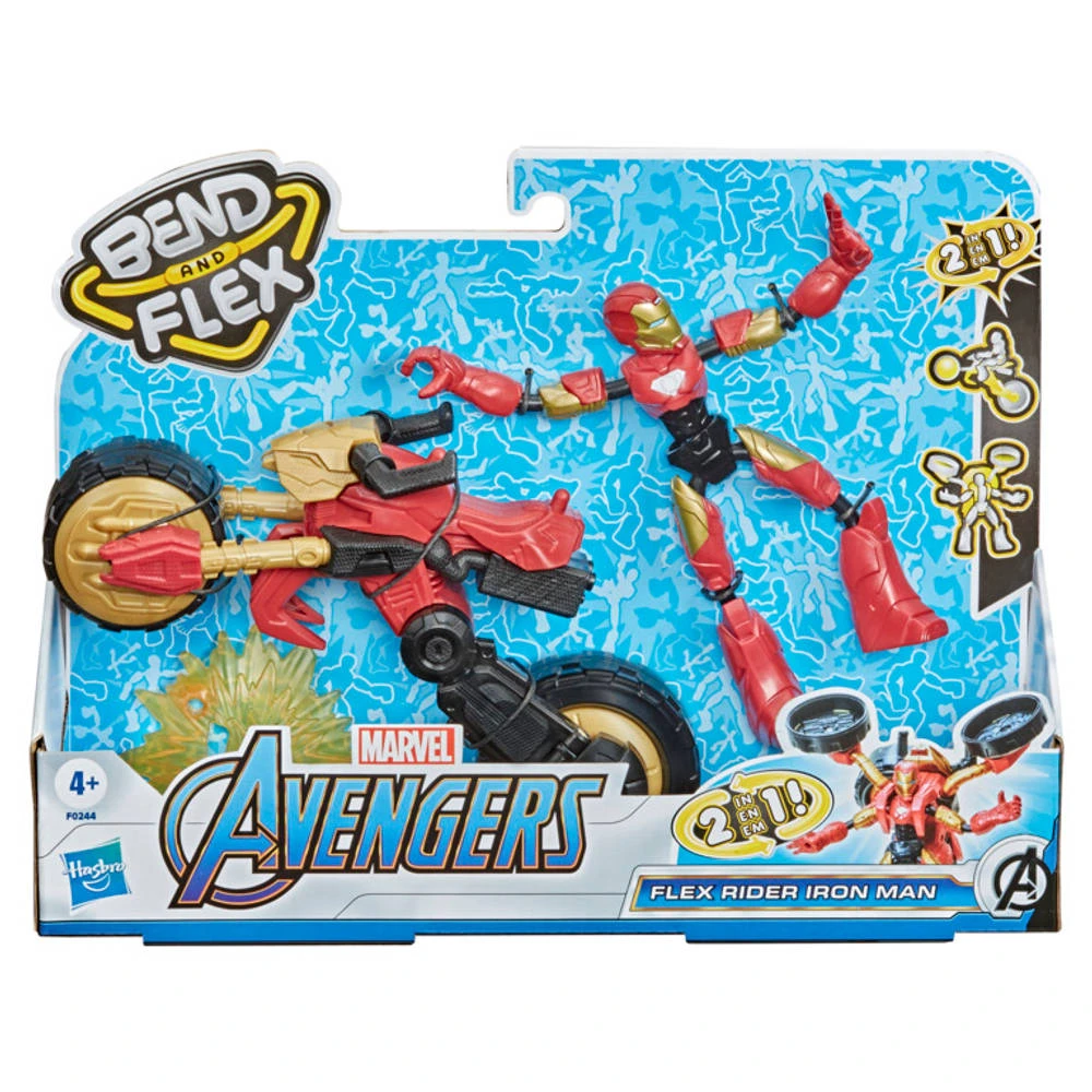 Hasbro Marvel Avengers Bend And Flex Rider Iron Man 4 Hasbro Marvel Avengers Bend And Flex Rider Iron Man - Afbeelding 2