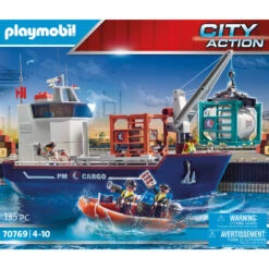 PLAYMOBIL City Action Cargo Groot Containerschip Met Douaneboot 70769 -Kinderspeelgoed Korting 1989308 00157356