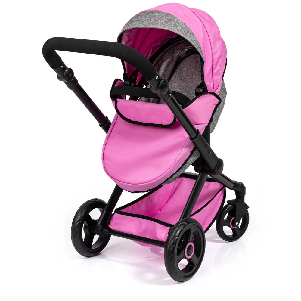 No Brand XEO Poppenwagen - Roze 6 No Brand XEO Poppenwagen - Roze - Afbeelding 4