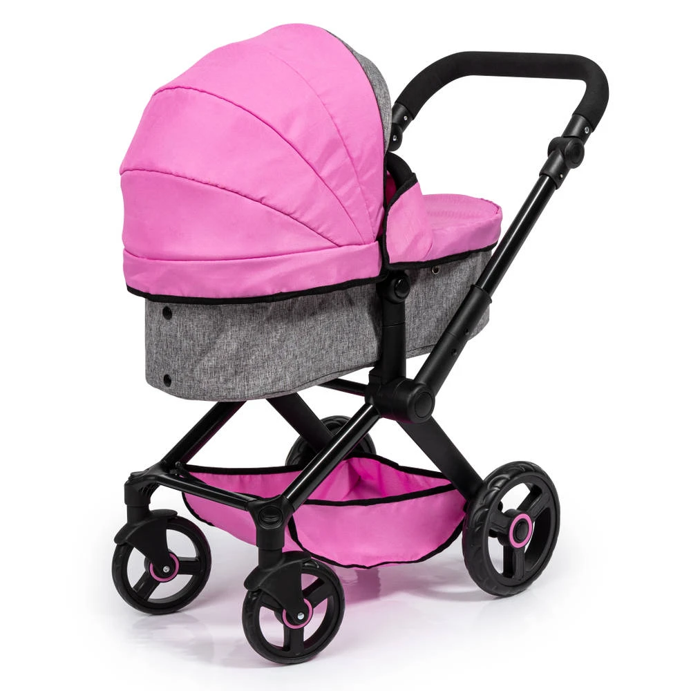 No Brand XEO Poppenwagen - Roze 4 No Brand XEO Poppenwagen - Roze - Afbeelding 2