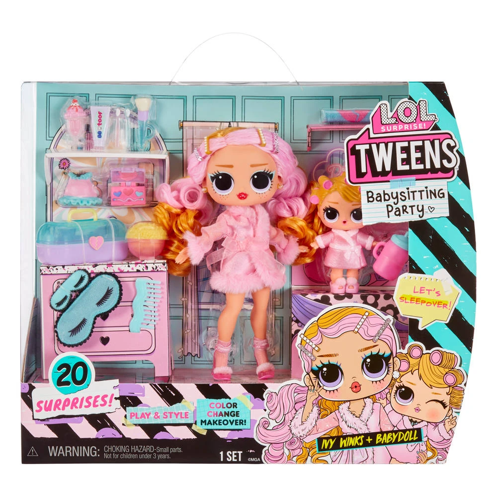 L.O.L. Surprise! Tweens Babysitting Party Ivy Winks + Babydoll Modepoppen Met 20 Verrassingen 4 L.O.L. Surprise! Tweens Babysitting Party Ivy Winks + Babydoll Modepoppen Met 20 Verrassingen - Afbeelding 2