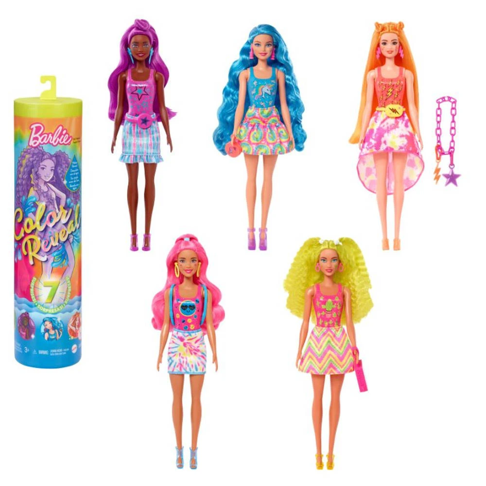 Barbie Color Reveal Neon Tie-Dye Pop 3 Barbie Color Reveal Neon Tie-Dye Pop