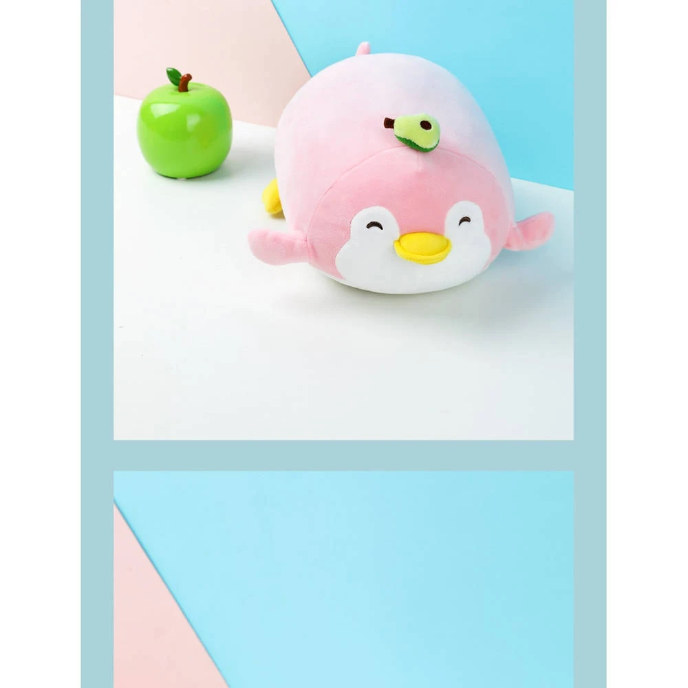 Miniso Pluchen Liggende Pinguïn Met Avocado - Roze 7 Miniso Pluchen Liggende Pinguïn Met Avocado - Roze - Afbeelding 5