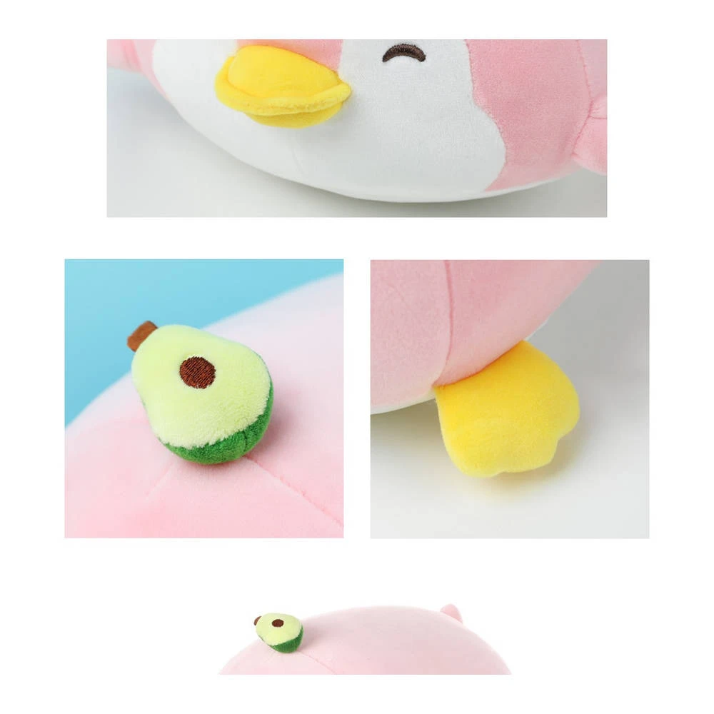 Miniso Pluchen Liggende Pinguïn Met Avocado - Roze 6 Miniso Pluchen Liggende Pinguïn Met Avocado - Roze - Afbeelding 4