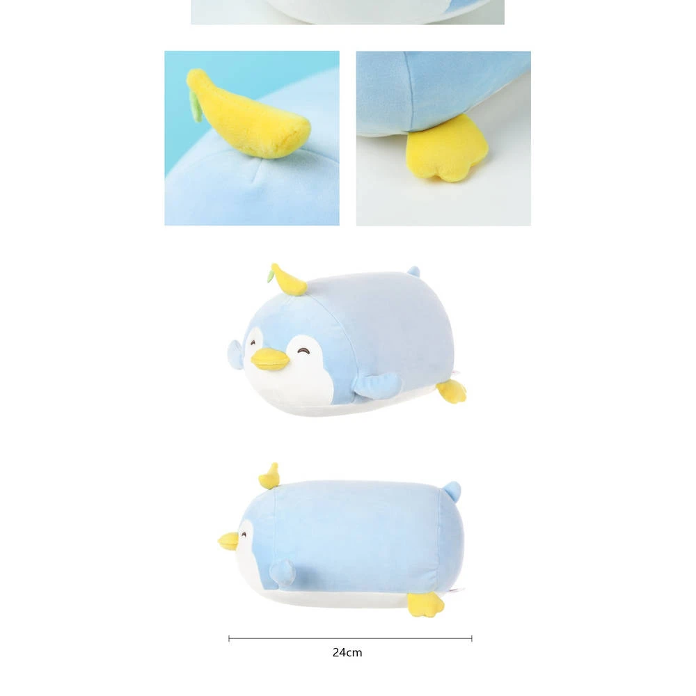 Miniso Pluchen Liggende Pinguïn Met Banaan - Blauw 5 Miniso Pluchen Liggende Pinguïn Met Banaan - Blauw - Afbeelding 3