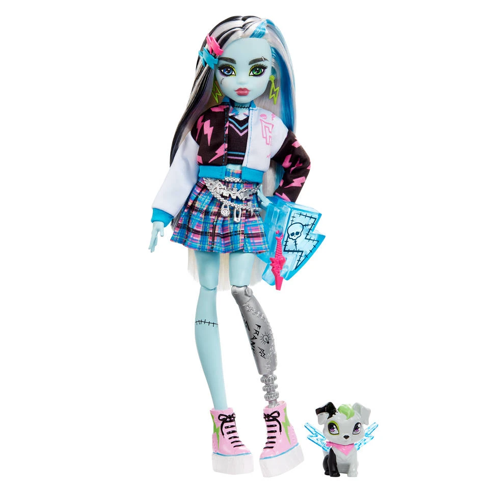 MATTEL Monster High Frankie Stein Pop Met Huisdier En Accessoires 4 MATTEL Monster High Frankie Stein Pop Met Huisdier En Accessoires - Afbeelding 2