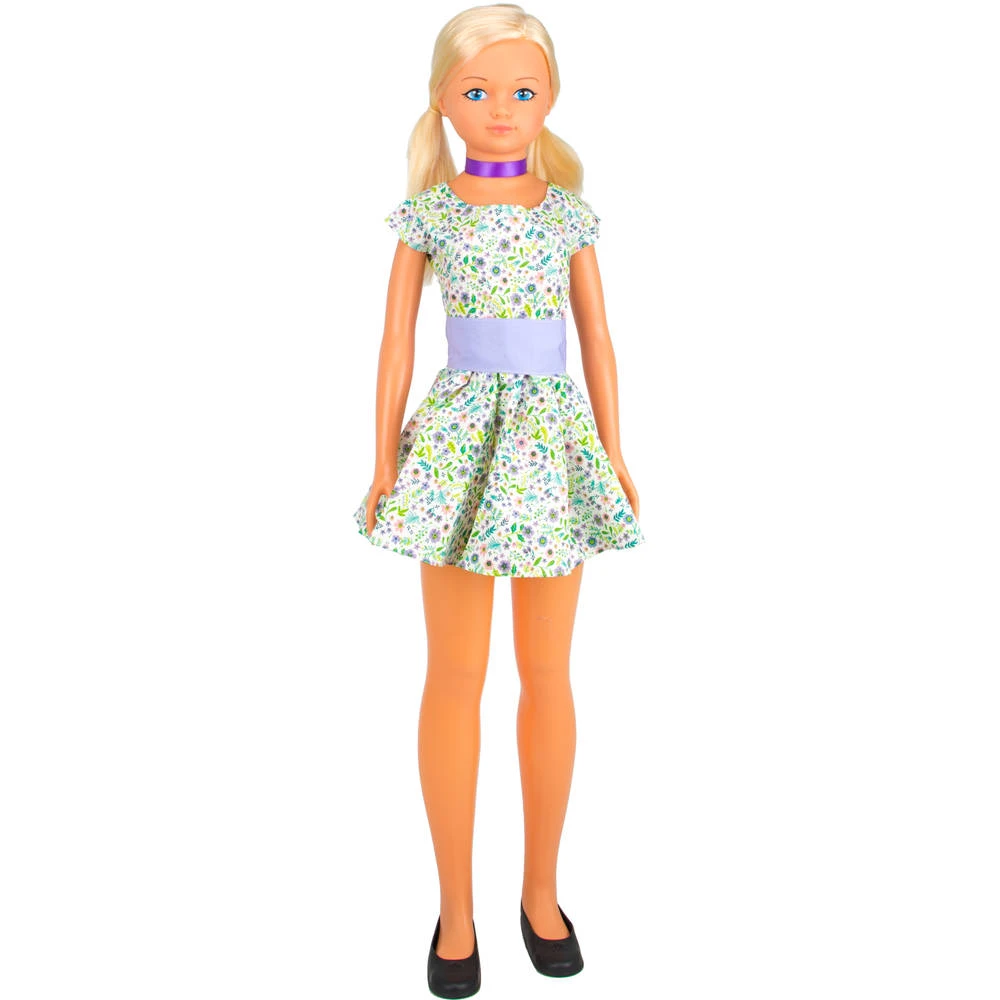 No Brand Pop Met Bloemetjesjurk - 105 Cm 3 No Brand Pop Met Bloemetjesjurk - 105 Cm