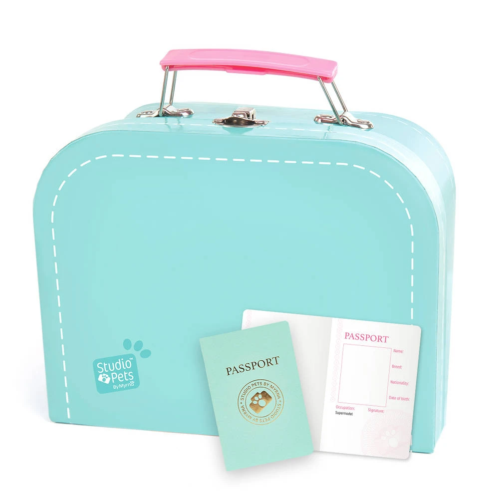 No Brand Studio Pets Koffertje Voor 16 Cm Knuffels - Turquoise 3 No Brand Studio Pets Koffertje Voor 16 Cm Knuffels - Turquoise