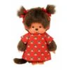 Monchhichi, Meisje Rood Jurkje Met Print (20cm) -Kinderspeelgoed Korting monchhichi meisje rood jurkje met print 20cm